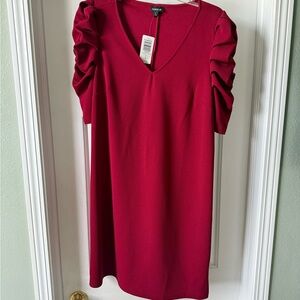 Torrid Red Ruched Puff Sleeve Sheath Dress